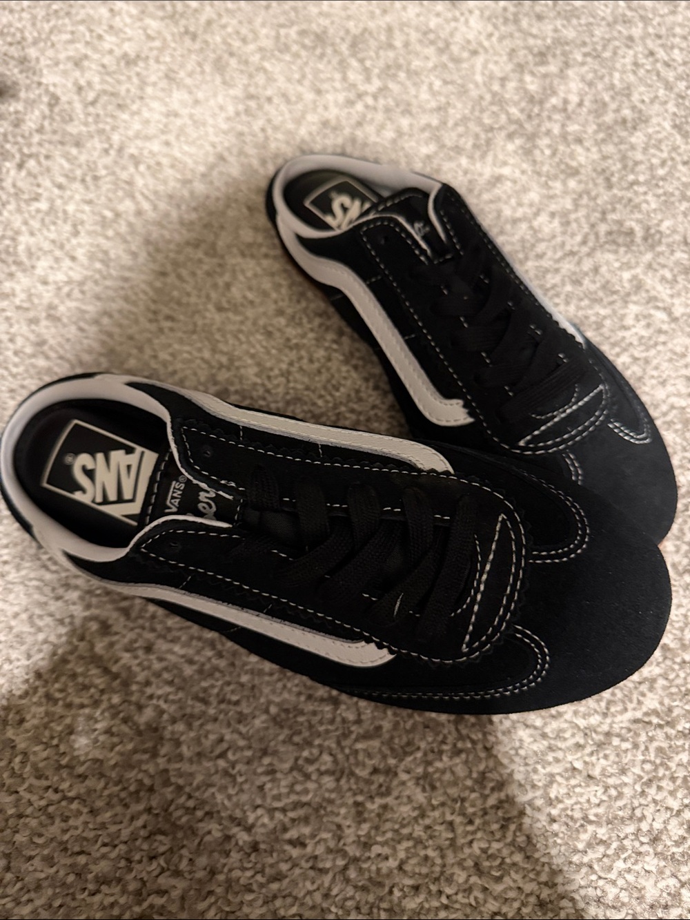 Vans Women’s Black and White Old Skool Sneaker Slides